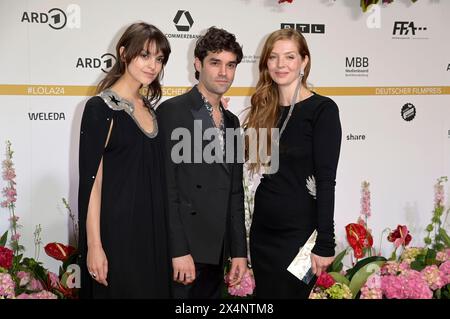 Luise Befort, Maximilian Befort und Pheline Roggan BEI der 74. Verleihung des Deutschen Filmpreises 2024 im Theater am Potsdamer Platz. Berlin, 03.05.2024 Banque D'Images