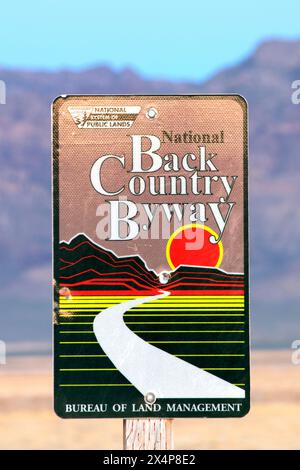 Panneau Byway, Pony Express National Back Country Byway, Pony Express National Historic Trail, Utah Banque D'Images