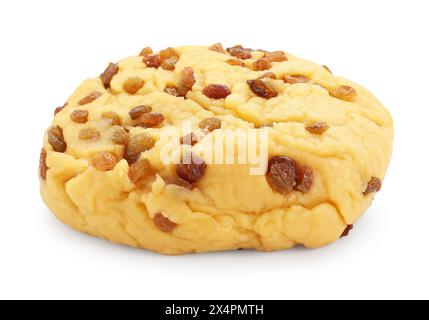 Pâte fraîche avec raisins secs isolés sur blanc Banque D'Images