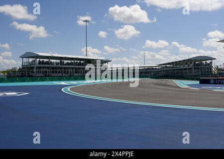 Miami, États-Unis. 04 mai 2024. Vues depuis le virage 1 au Grand Prix de F1 de Miami à Miami International Autodrome le 4 mai 2024 à Miami, Floride. (Photo de JC Ruiz/Sipa USA) crédit : Sipa USA/Alamy Live News Banque D'Images