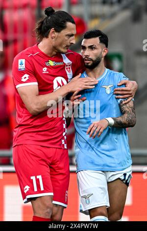 Monza, Italie. 04 mai 2024. Milan Djuric (11 AC Monza) et Taty Castellanos (19 SS Lazio) lors du match de Serie A entre AC Monza et SS Lazio au U-Power Stadium de Monza, Italia Soccer (Cristiano Mazzi/SPP) crédit : SPP Sport Press photo. /Alamy Live News Banque D'Images