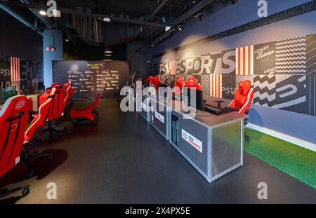 Espace interactif pour les fans au Philips Stadion - l'arène officielle du FC PSV Eindhoven Banque D'Images