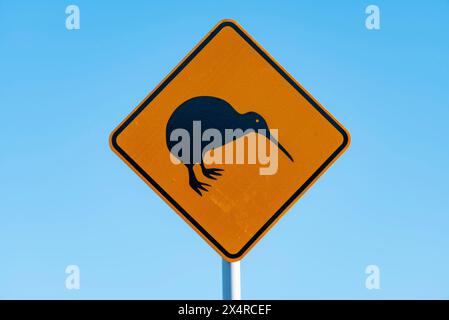 Kiwi Road Sign - Nouvelle-Zélande Banque D'Images