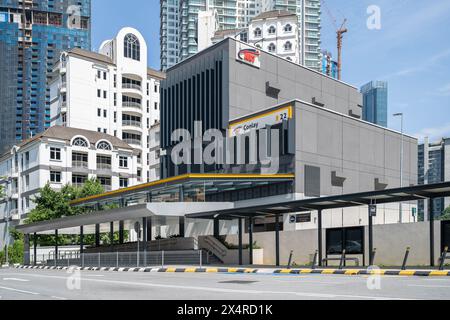 Kuala Lumpur, Malaisie - mars 11,2024 : vue panoramique de la station MRT de Conlay. Banque D'Images