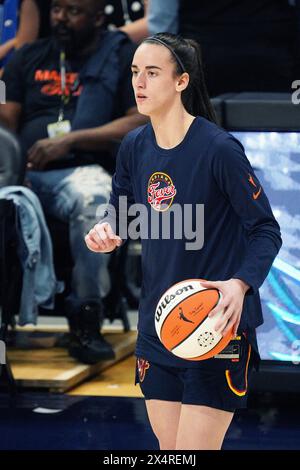 Arlington, États-Unis. 03 mai 2024. Caitlin Clark #22 de Indiana Fever est vu en train de s'entraîner avant le match de pré-saison WNBA entre les Dallas Wings et l'Indiana Fever au College Park Center. Score final Dallas Wings 79 - 76 Indiana Fever. Le 3 mai 2024 à Arlington, Texas. (Photo de Javier Vicencio/Eyepix Group) crédit : Eyepix Group/Alamy Live News Banque D'Images