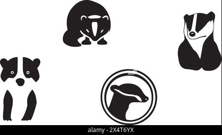 Badger illustration Icon design EPS 10 et JPG Illustration de Vecteur