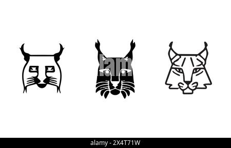 Balkan Lynx illustration style minimal Black Icon EPS 10 et JPG Illustration de Vecteur