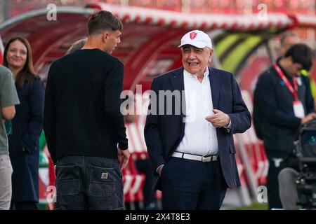 Adriano Galliani (CEO AC Monza) lors du championnat italien Serie A match de football entre AC Monza et SS Lazio le 4 mai 2024 au U-Power Stadium de Monza, en Italie Banque D'Images