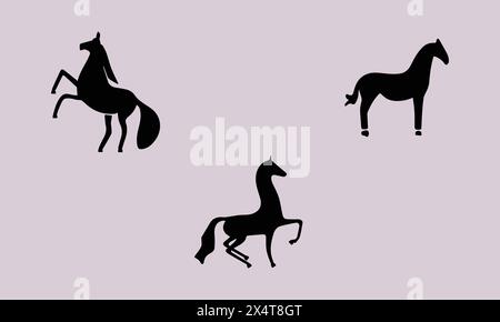 Illustration cheval Black Icon Design Vector EPS 10 et JPG Illustration de Vecteur