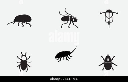 Illustration Bombardier Beetle Black Icon EPS 10 et JPG Design Illustration de Vecteur