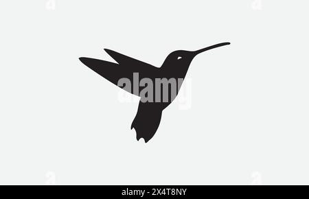 Illustration Cactus Wren Black Icon Flying Illustration de Vecteur