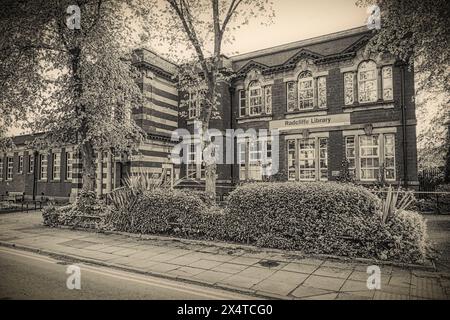Old Radcliffe Library, Radcliffe, Lancashire, Angleterre, Royaume-Uni Banque D'Images