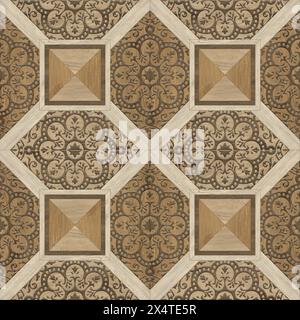 Décor géométrique sans couture en bois, marbre, béton, ciment et pierre Banque D'Images