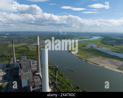 La région de la Ruhr est une région très industrialisée de l'État allemand de Rhénanie du Nord Westphalie. Rhin et centrale industrielle. lieux importants Banque D'Images