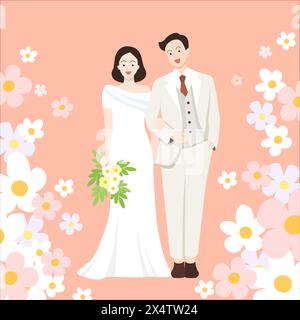 L'illustration de la couverture de mariage Banque D'Images