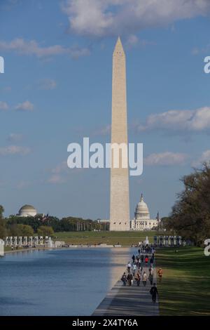 Washington Monument pris de Lincoln Monument, Washington D.C., États-Unis Banque D'Images