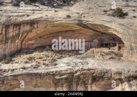 Butler Wash Achaeological Ruin, ancestral Pueblo, Butler Wash, Bears Ears National Monument, Utah, États-Unis Banque D'Images