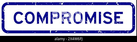 Grunge Blue compromis Word Square Rubber Seal timbre sur fond blanc Illustration de Vecteur