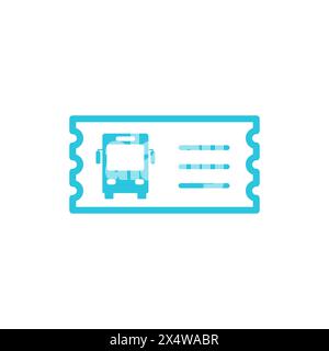 Icône de billet de bus de voyage. Isolé sur fond blanc. À partir du jeu d'icônes bleues. Illustration de Vecteur