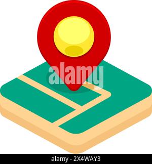 Illustration de l'icône de l'emplacement, zone emplacement pin a été marqué sur la carte, dessin créatif Illustration de Vecteur