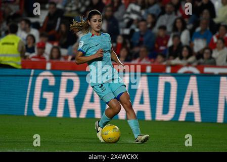 Grenade, Espagne. 04 mai 2024. Jana Fernández du FC Barcelona Femenino lors du match de Liga F entre Granada CF Femenino - FC Barcelona Femenino au Nuevo Los Cármenes Stadium le 04 mai 2024 à Grenade, Espagne. (Photo de José M. Baldomero/Pacific Press) crédit : Pacific Press Media production Corp./Alamy Live News Banque D'Images