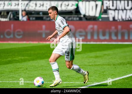 Borussia Park Moenchengladbach, Allemagne, 28.4,2024, Football : Bundesliga saison 2023/24 jour de match 31, Borussia Moenchengladbach (BMG) vs FC Union Berlin (FCU) 0:0 — Joe Sally (BMG) Banque D'Images