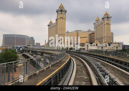 Macao - 2 avril 2021 : Macao Light Rapid transit (MLRT) Taipa Line. Banque D'Images