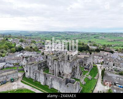 Photographie aérienne Château de Middleham North Yorkshire maison d'enfance du roi Richard III Banque D'Images