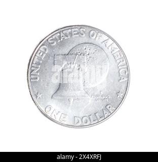 1776 - 1976 d Denver menthe Dwight d Eisenhower IKE Liberty Bell avec lune argent sur le verso une pièce d'argent Dollar US Bicentennial. Dans Dieu nous trus Banque D'Images