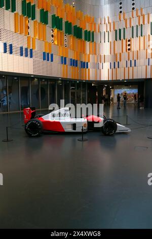 La McLaren Honda d'Ayrton Senna a été présentée lors de l'exposition 'Senna Forever' le 05 mai 2024 au Museo Nazionale dell'automobile à Turin, en Italie. Banque D'Images