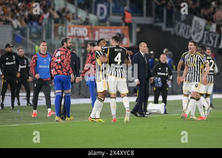 Stadio Olimpico, Rome, Italie. 5 mai 2024. Série A Football ; Roma versus Juventus ; Bremer du FC Juventus célèbre après avoir marqué le but de 1-1 à la 31e minute crédit : action plus Sports/Alamy Live News Banque D'Images