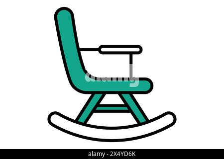 icône de fauteuil à bascule. icône liée aux personnes âgées. style icône à ligne plate. illustration de l'élément vieillesse Illustration de Vecteur