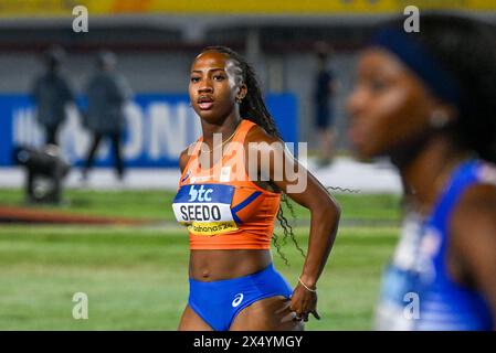 Nassau, Bahamas. 05 mai 2024. NASSAU, BAHAMAS - 5 MAI : N'Ketia Seedo des pays-Bas pendant le jour 2 du World Athletics Relays Bahamas 24 au stade Thomas Robinson le 5 mai 2024 à Nassau, Bahamas. (Photo Erik van Leeuwen/Agence BSR) crédit : Agence BSR/Alamy Live News Banque D'Images