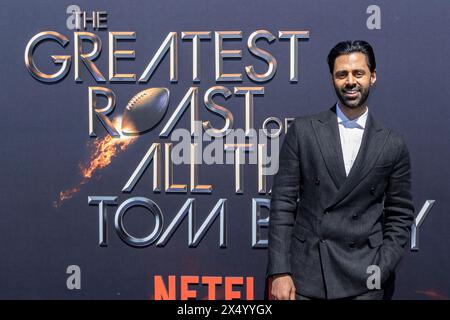 Inglewood, États-Unis. 05 mai 2024. Hasan Minhaj assiste aux arrivées de The Greatest Roast of All Time de Netflix : Tom Brady au Kia Forum à Inglewood, CA, le 5 mai 2024. (Photo de Corine Solberg/Sipa USA) crédit : Sipa USA/Alamy Live News Banque D'Images