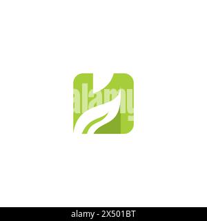 N Leaf logo Design simple, logo nature Illustration de Vecteur