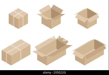 Coffret de livraison isométrique. Illustration vectorielle. SPE 10. Illustration de Vecteur