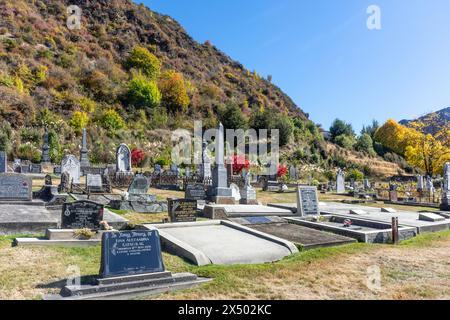 Cimetière historique d'Arrowtown, Durham Street, Arrowtown, Otago, Île du Sud, nouvelle-Zélande Banque D'Images