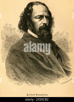Portrait de l'écrivain anglais Alfred Tennyson, Grande-Bretagne, Somersby, LE DROIT D'AUTEUR DE L'ARTISTE N'A PAS À ÊTRE EFFACÉ Banque D'Images