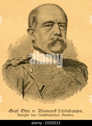 Otto von Bismarck, chancelier de la Confédération nord-allemande et plus tard chancelier du Reich allemand, le DROIT D'AUTEUR DE L'ARTISTE N'A PAS À ÊTRE EFFACÉ Banque D'Images