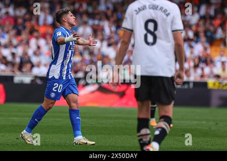 Valencia, Espagne. 05 mai 2024. Espagne match de football de la Liga Valencia vs Alaves au stade Mestalla de Valence, 5 mai 2024 900/cordon Press Credit : CORDON press/Alamy Live News Banque D'Images