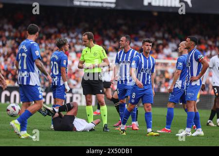 Valencia, Espagne. 05 mai 2024. Espagne match de football de la Liga Valencia vs Alaves au stade Mestalla de Valence, 5 mai 2024 900/cordon Press Credit : CORDON press/Alamy Live News Banque D'Images