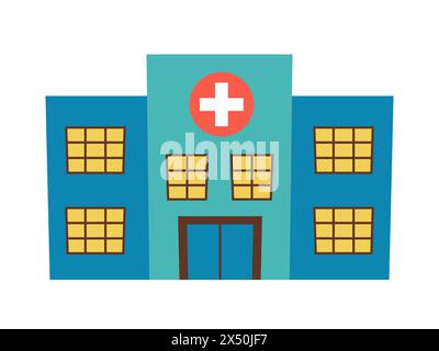 icône plate de l'hôpital Illustration de Vecteur