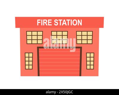 bâtiment de caserne de pompiers Illustration de Vecteur