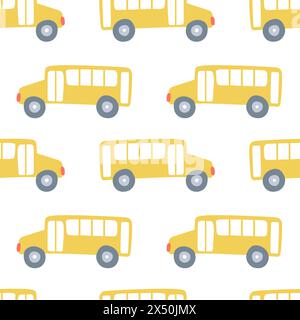 motif sans couture pour autobus scolaire Illustration de Vecteur