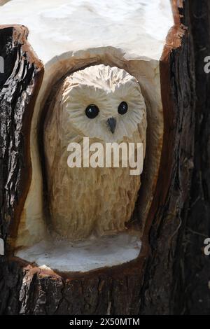 Sculpture de hibou Banque D'Images