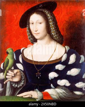 Marguerite de Navarre (1492-1549), épouse d'Henri II (1503-1555), roi de Navarre, portrait peint à l'huile sur bois par Jean Clouet (attribué), vers 1527 Banque D'Images