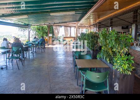 Terraza Quitapesares café restaurante par le santuario de la fuensanta à Murcie Espagne Banque D'Images