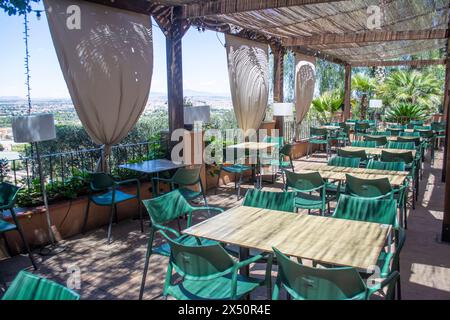 Terraza Quitapesares café restaurante par le santuario de la fuensanta à Murcie Espagne Banque D'Images