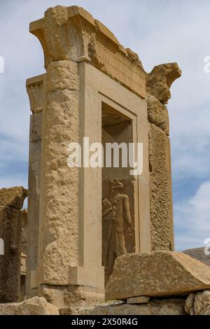 Marvdsaht, Iran - 18 mars 2024 : ruines de Persépolis près de la ville de Shiraz dans la province de Fars, Iran. Banque D'Images