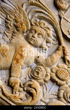 Epitaph, composé Blasius Church, Hannoversch Münden, basse-Saxe, Allemagne, Europe Banque D'Images